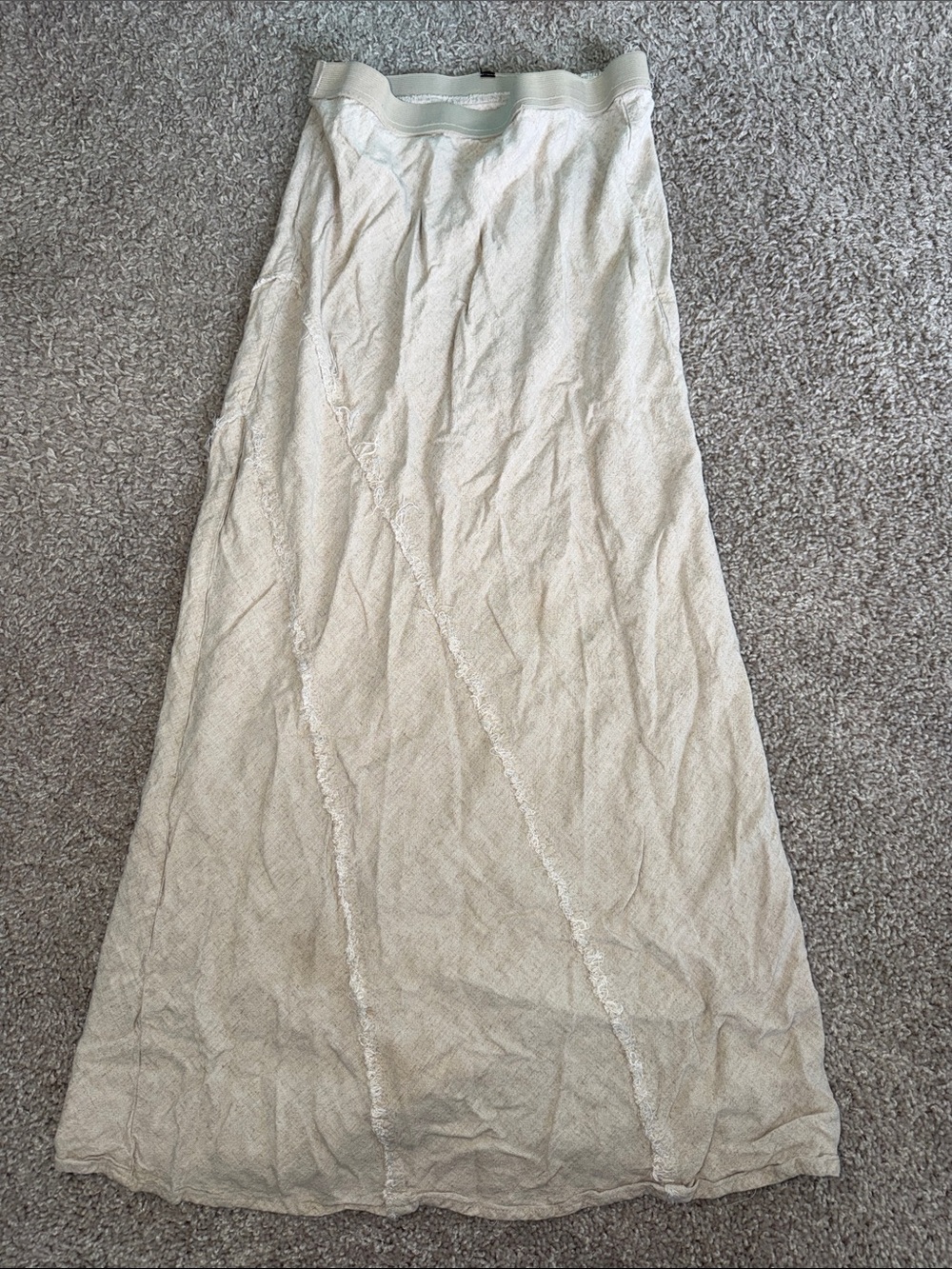 Light Cream Maxi Skirt - Women's Casual A-Line